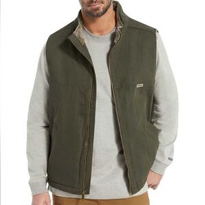 WOLVERINE Rugged Upland Twill Vest Classic Cozy Sherpa Lined Green Cabincore(M)